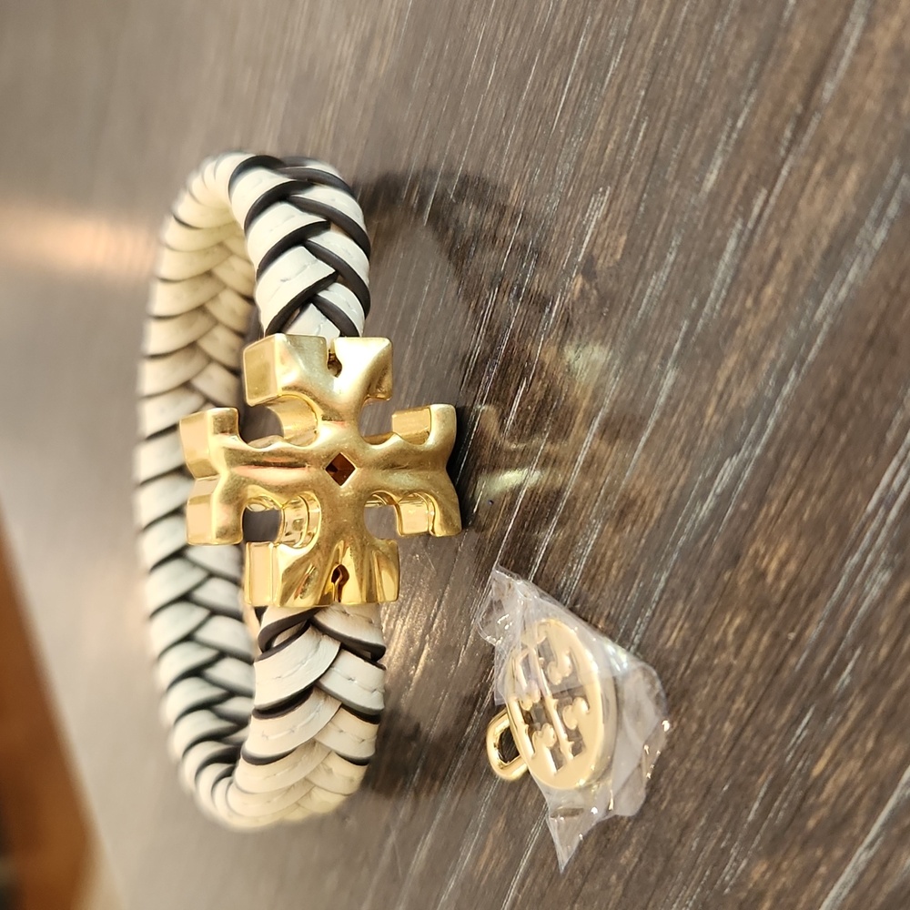 TORY BURCH Leather Woven Roxanne Bracelet